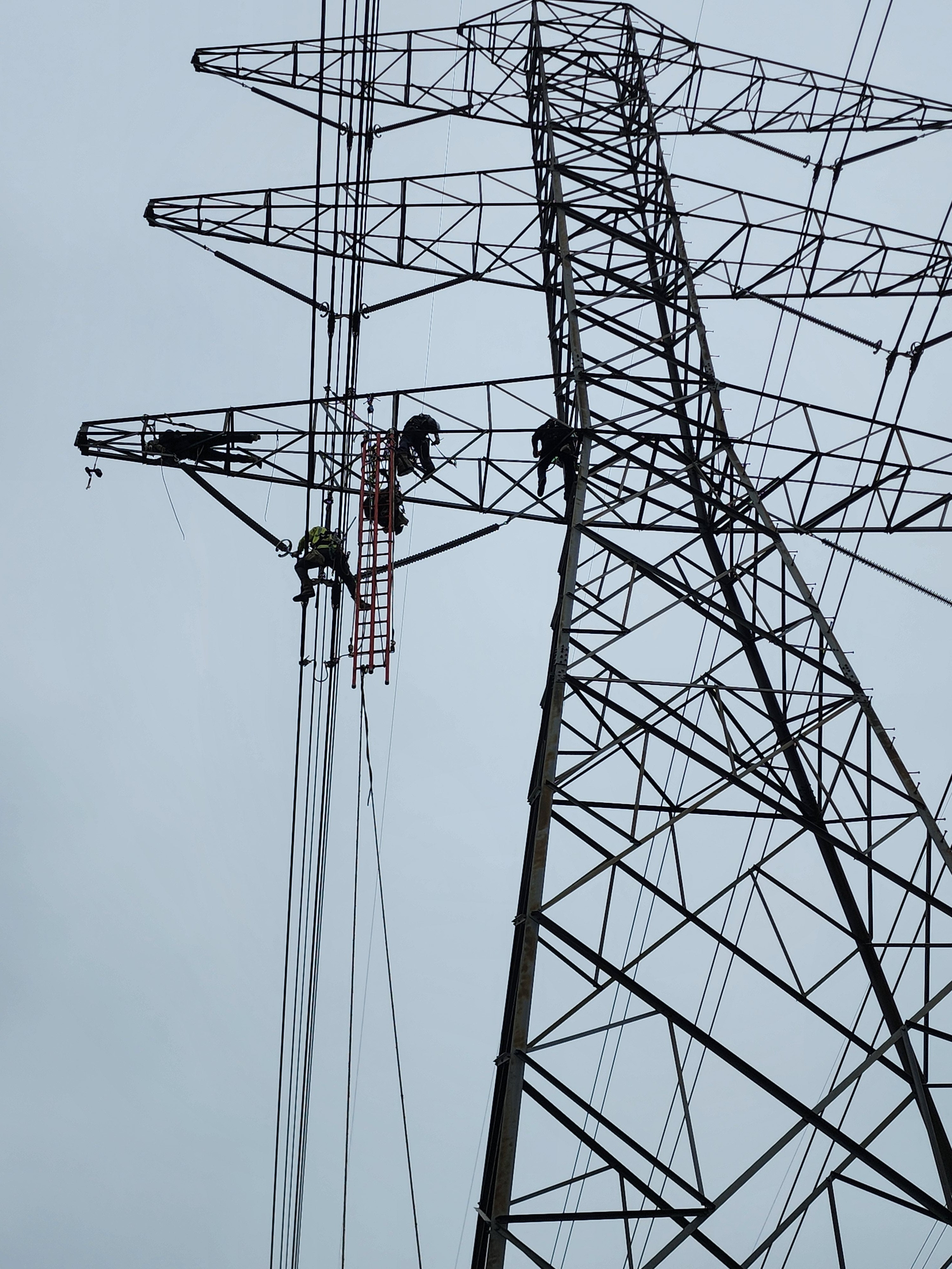 Shayla Gaffney Preparing for Utility Pole Climbing