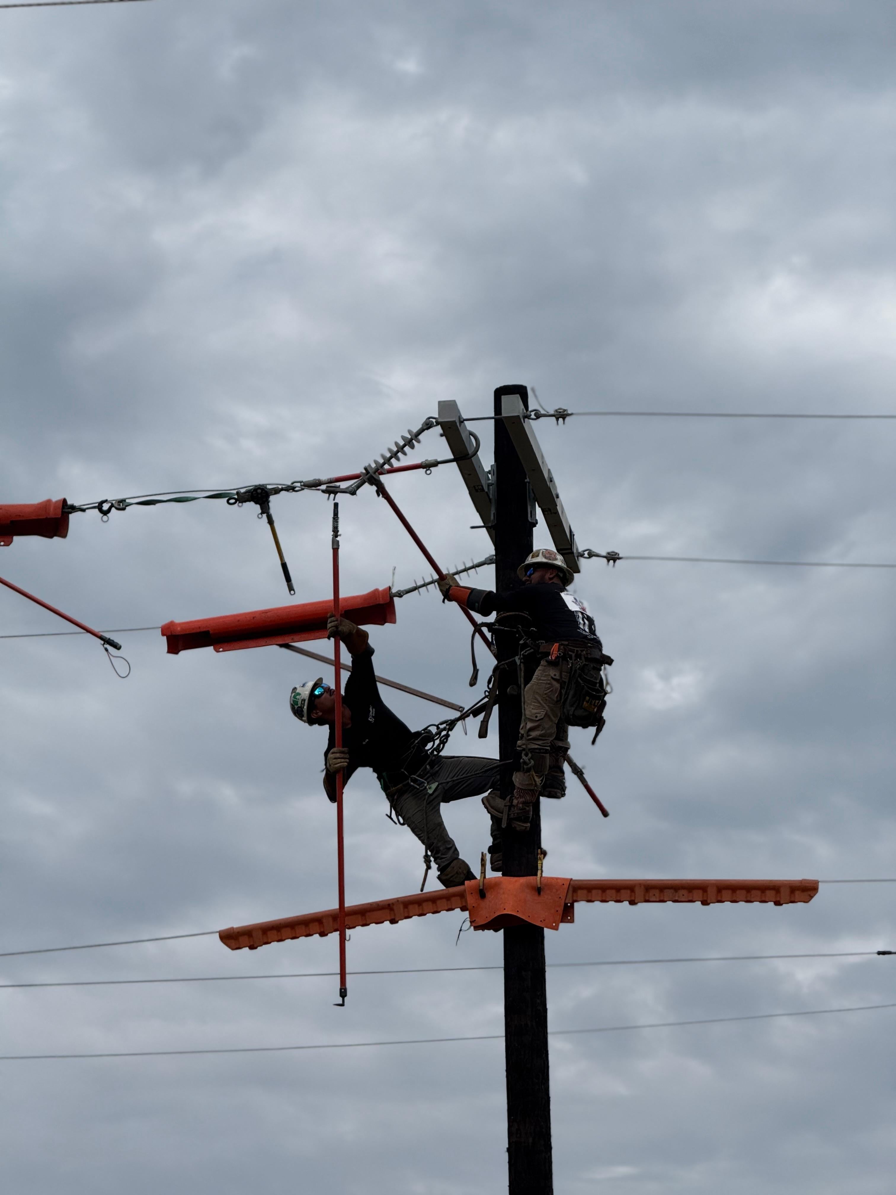 Shayla Gaffney and crew performing Storm Restoration Linework