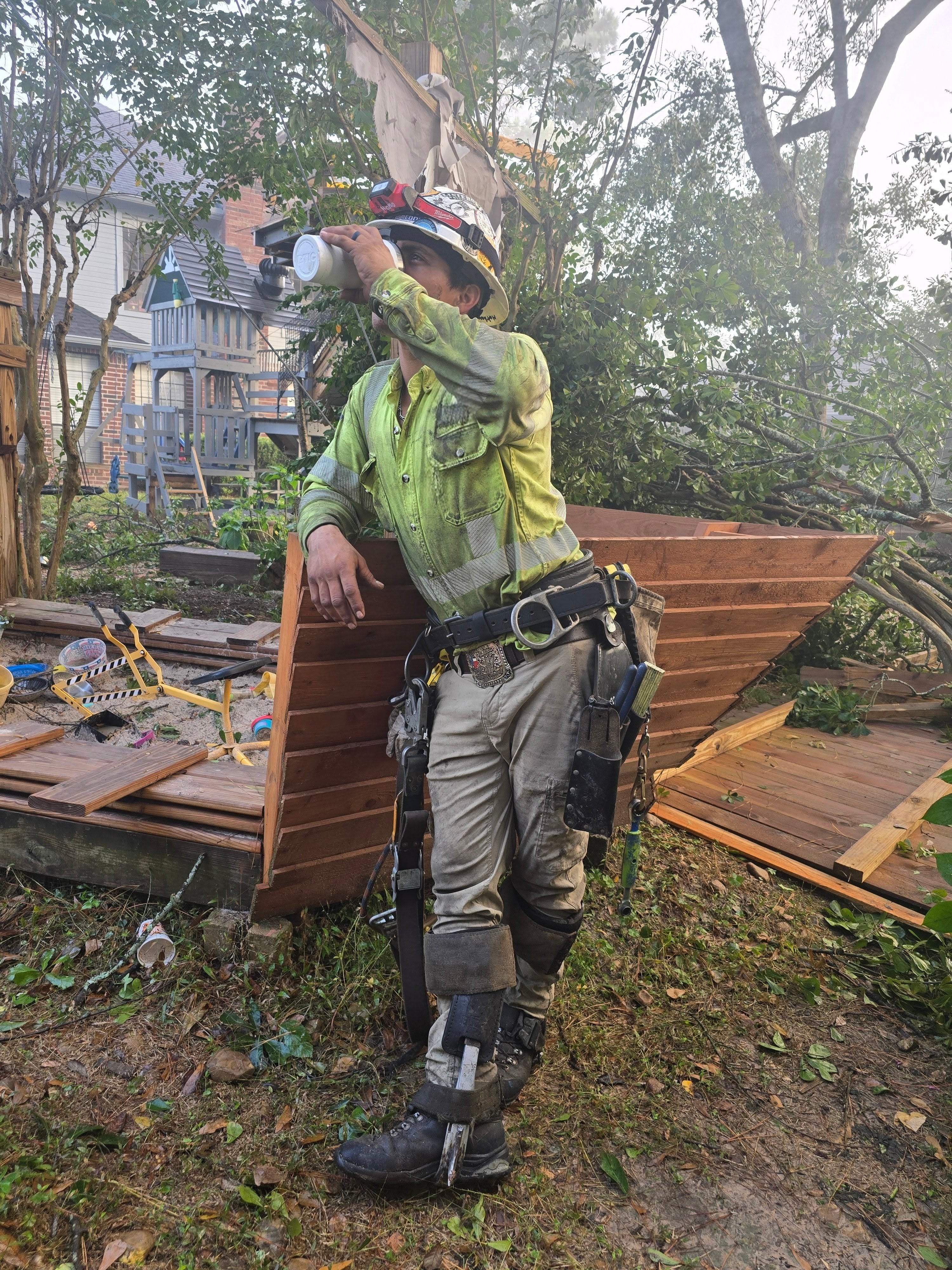 Shayla Gaffney Utility Pole Climbing Training