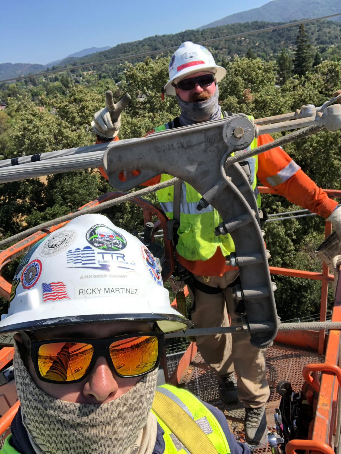 Shayla Gaffney Preparing for Utility Pole Climbing