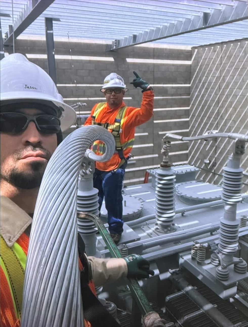Shayla Gaffney Preparing for Utility Pole Climbing