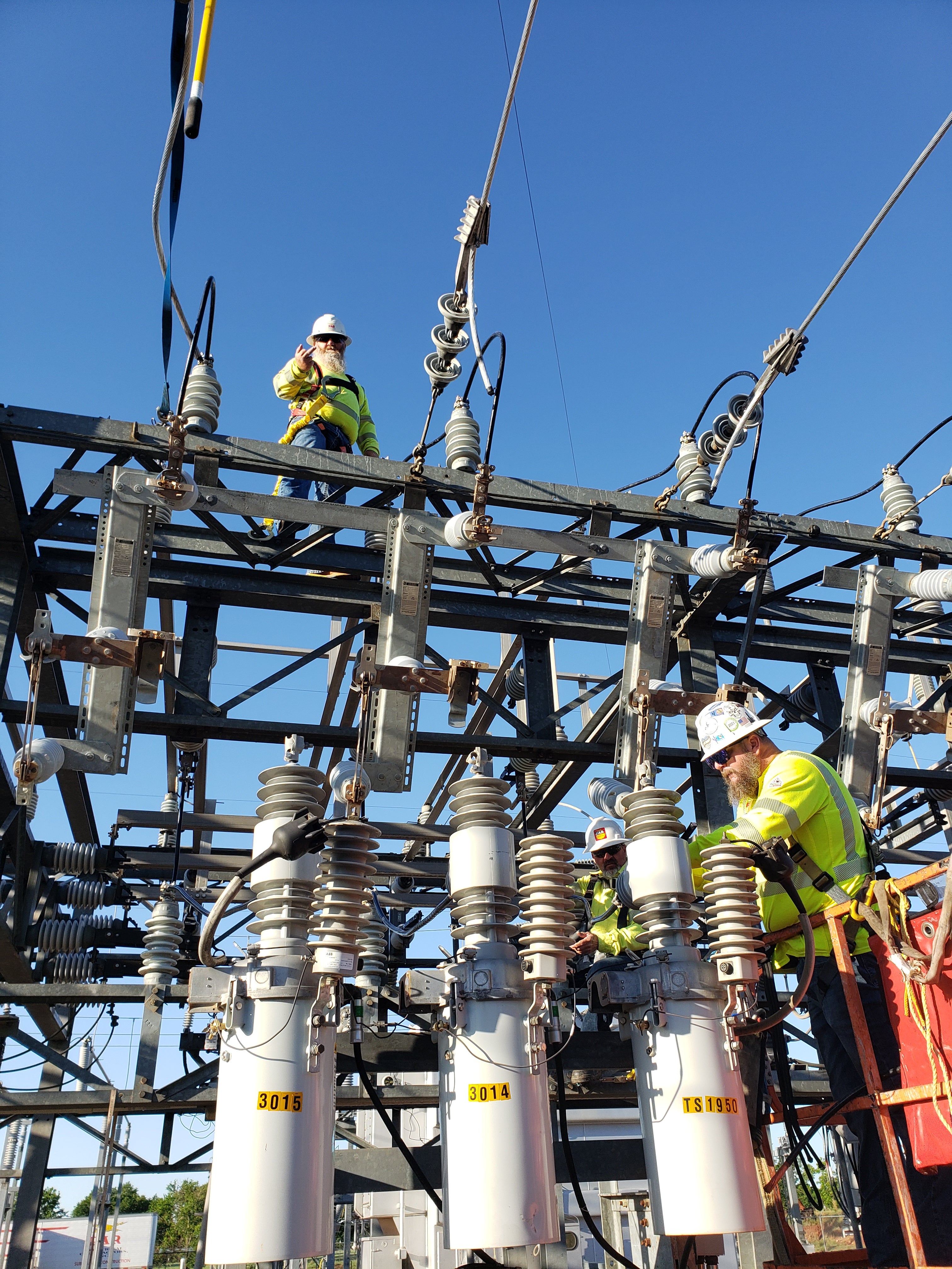 Shayla Gaffney Preparing for Utility Pole Climbing