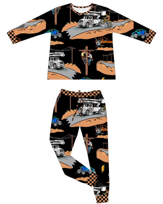 High Voltage 2 Piece Pajamas / PREORDER: EST. SHIPPING: DECEMBER 7 - 14 - High Voltage Industries