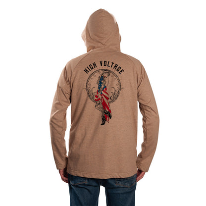 High Voltage Lightweight FR Hoodie Old Glory - High Voltage Industries