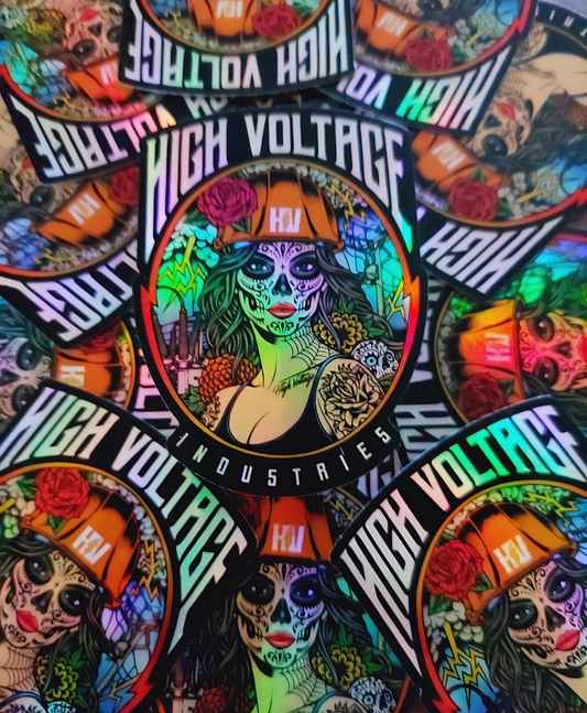 Sugar Skull Metallic Sticker