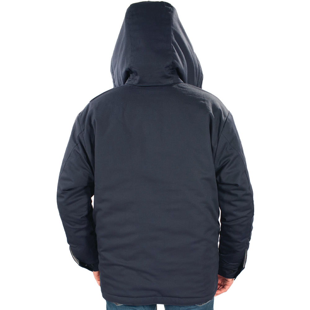 High Voltage Heavyweight Insulated Bomber Jacket and Removable Hood - High Voltage Industries