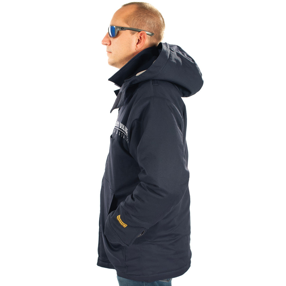 High Voltage Heavyweight Insulated Bomber Jacket and Removable Hood - High Voltage Industries