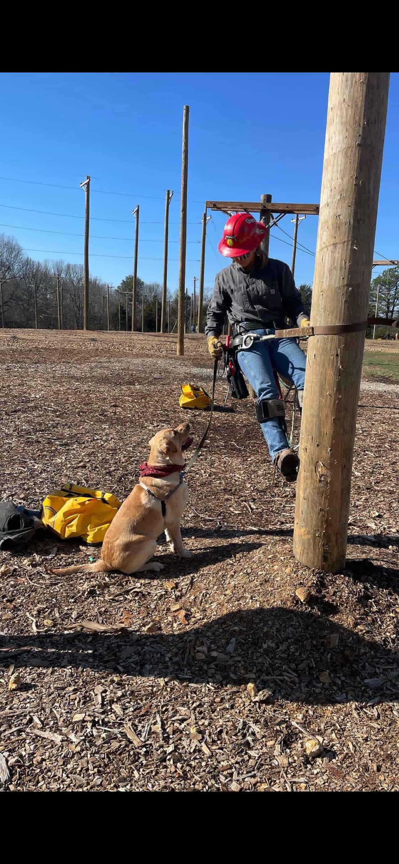 Shayla Gaffney Utility Pole Training Session