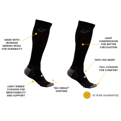 Camel City Mill Over the Calf Wool Work Sock - High Voltage Industries