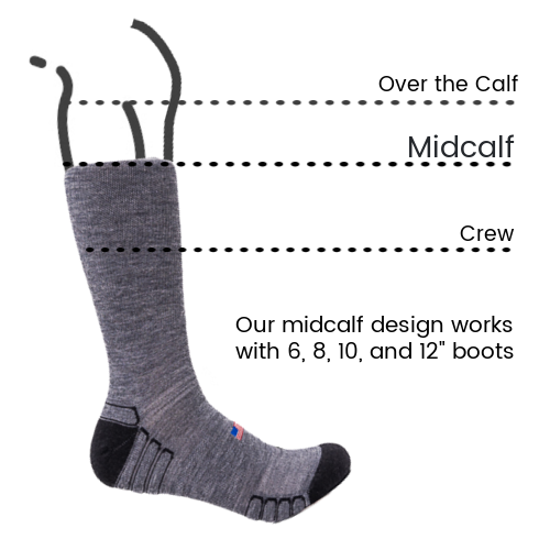 Camel City Mill Boot Wool Work Sock