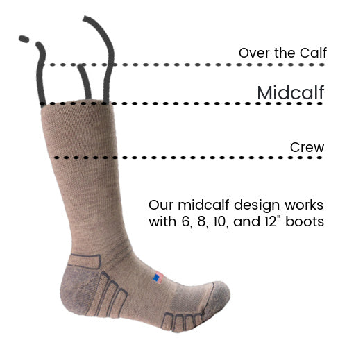 Camel City Mill Boot Wool Work Sock