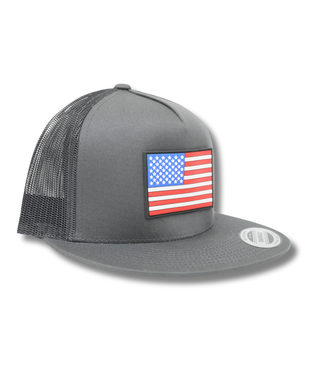 Flag Patch Charcoal Trucker