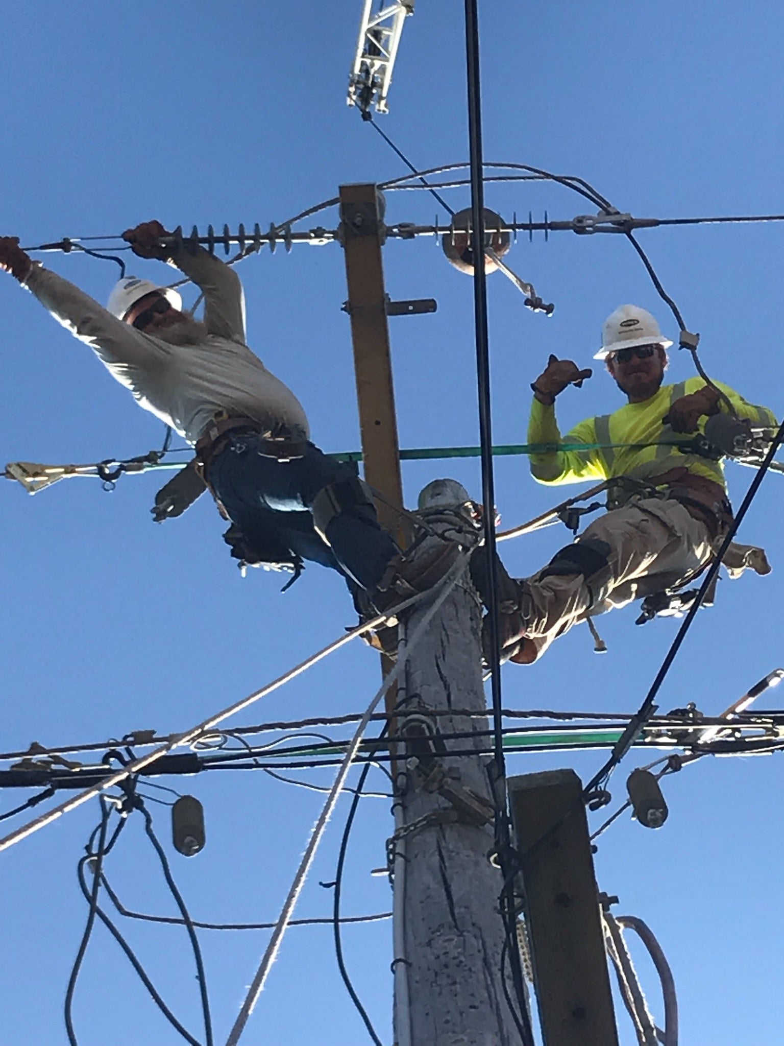 Shayla Gaffney and crew performing Storm Restoration Linework