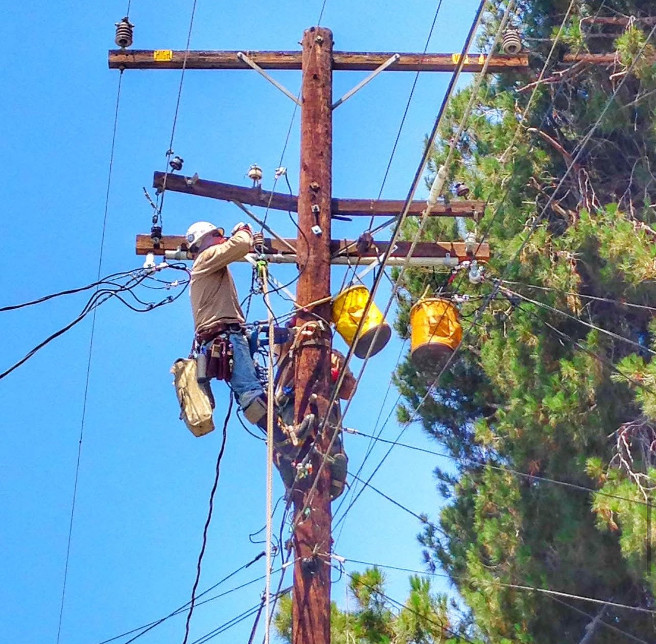 Jude Jolma visiting the gravesite of Henry Miller, honoring the legacy of the International Brotherhood of Electrical Workers.