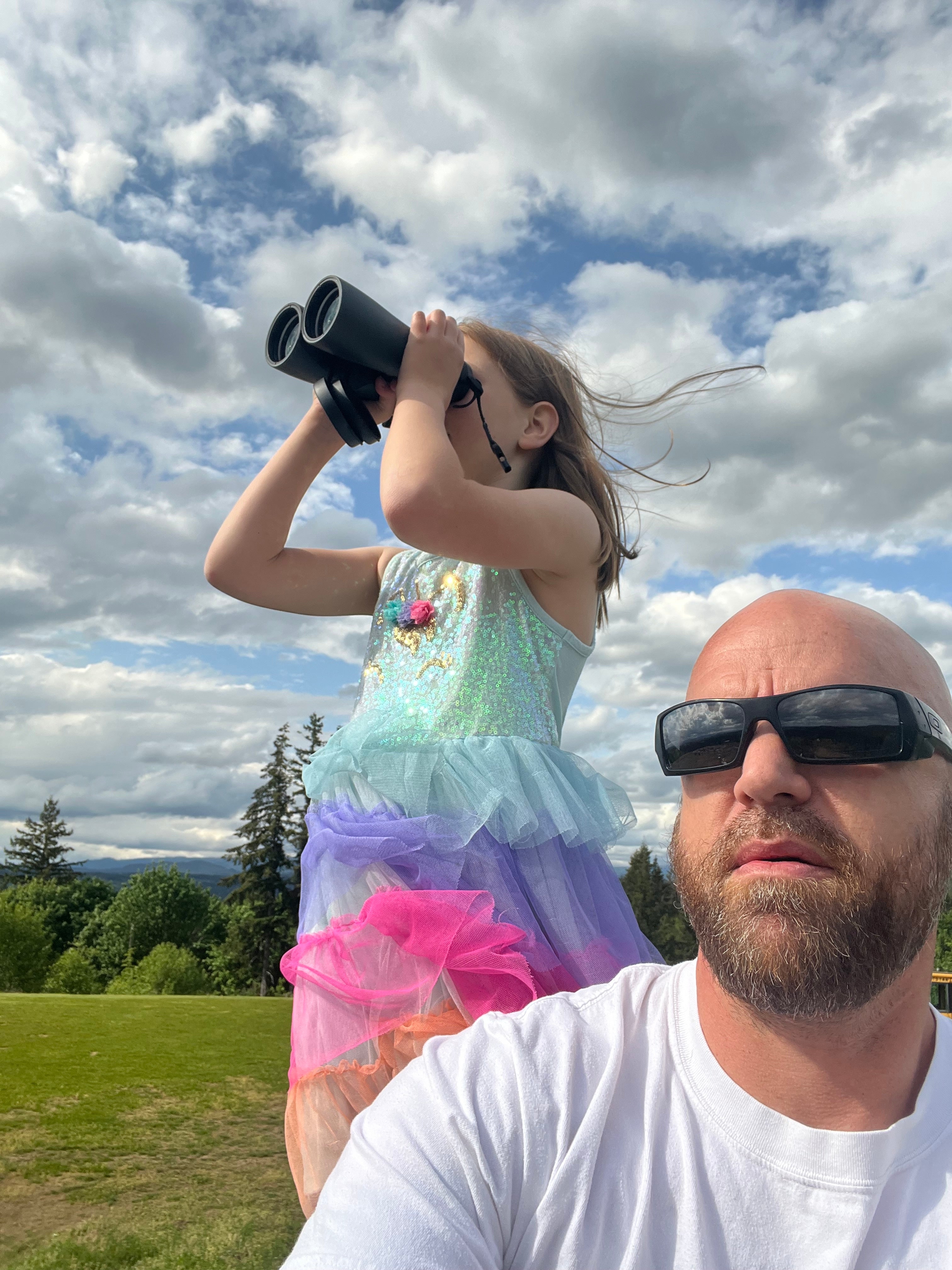 Jude Jolma with his daughter outdoors