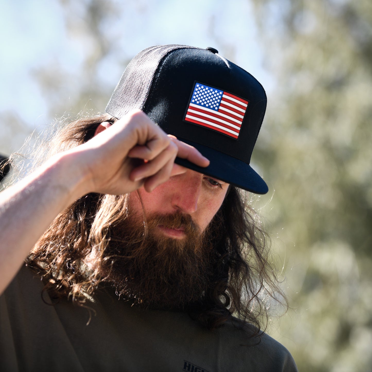 Flag Patch Charcoal Trucker