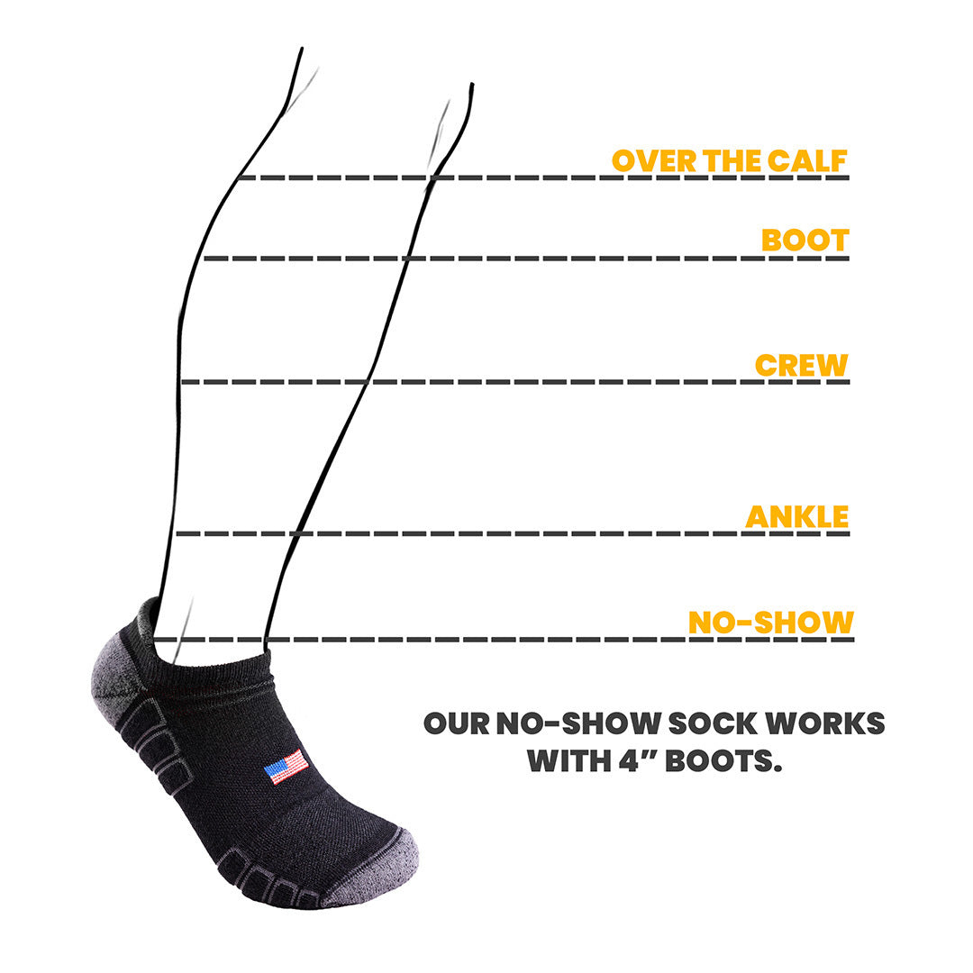 Camel City Mill No-Show Wool Work Sock - High Voltage Industries