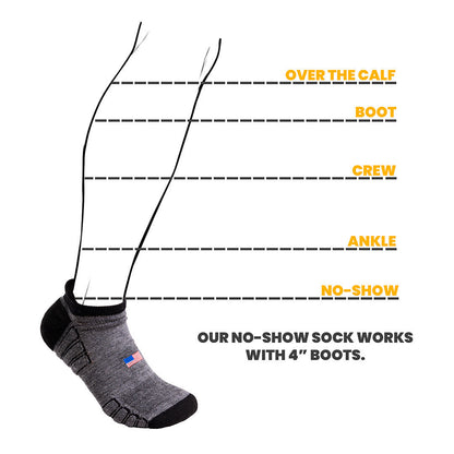 Camel City Mill No-Show Wool Work Sock - High Voltage Industries