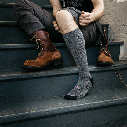 Camel City Mill Over the Calf Wool Work Sock - High Voltage Industries