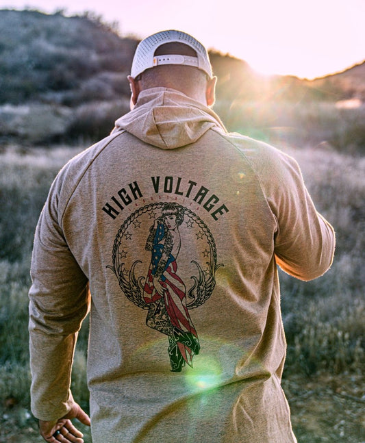 High Voltage Lightweight FR Hoodie Old Glory - High Voltage Industries