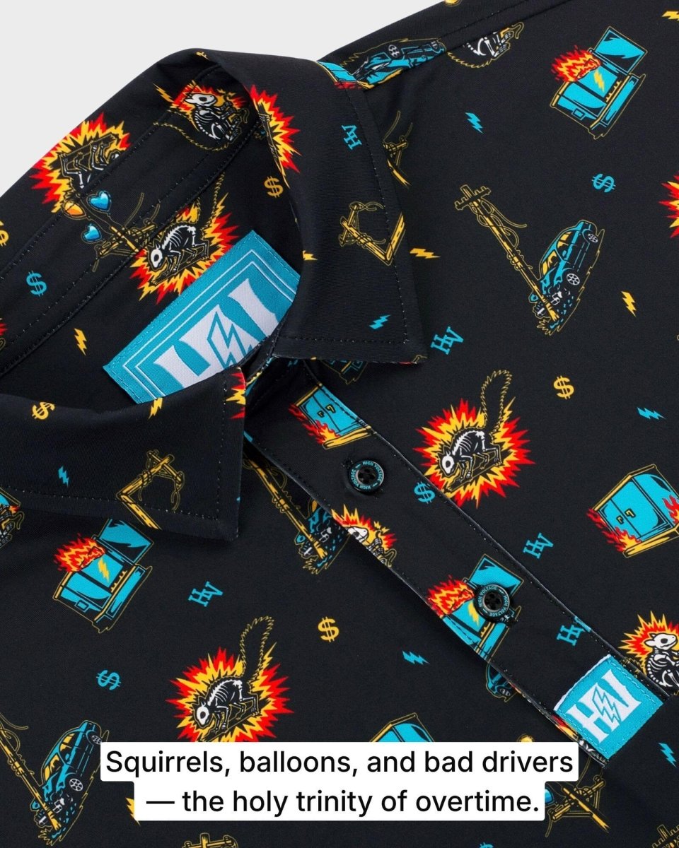 Overtime Polo (Black) - High Voltage Industries