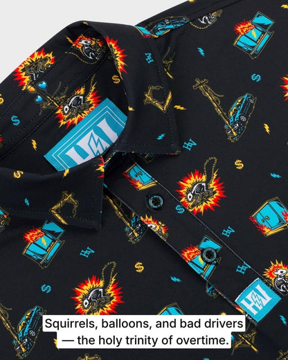 Overtime Polo (Black) - High Voltage Industries