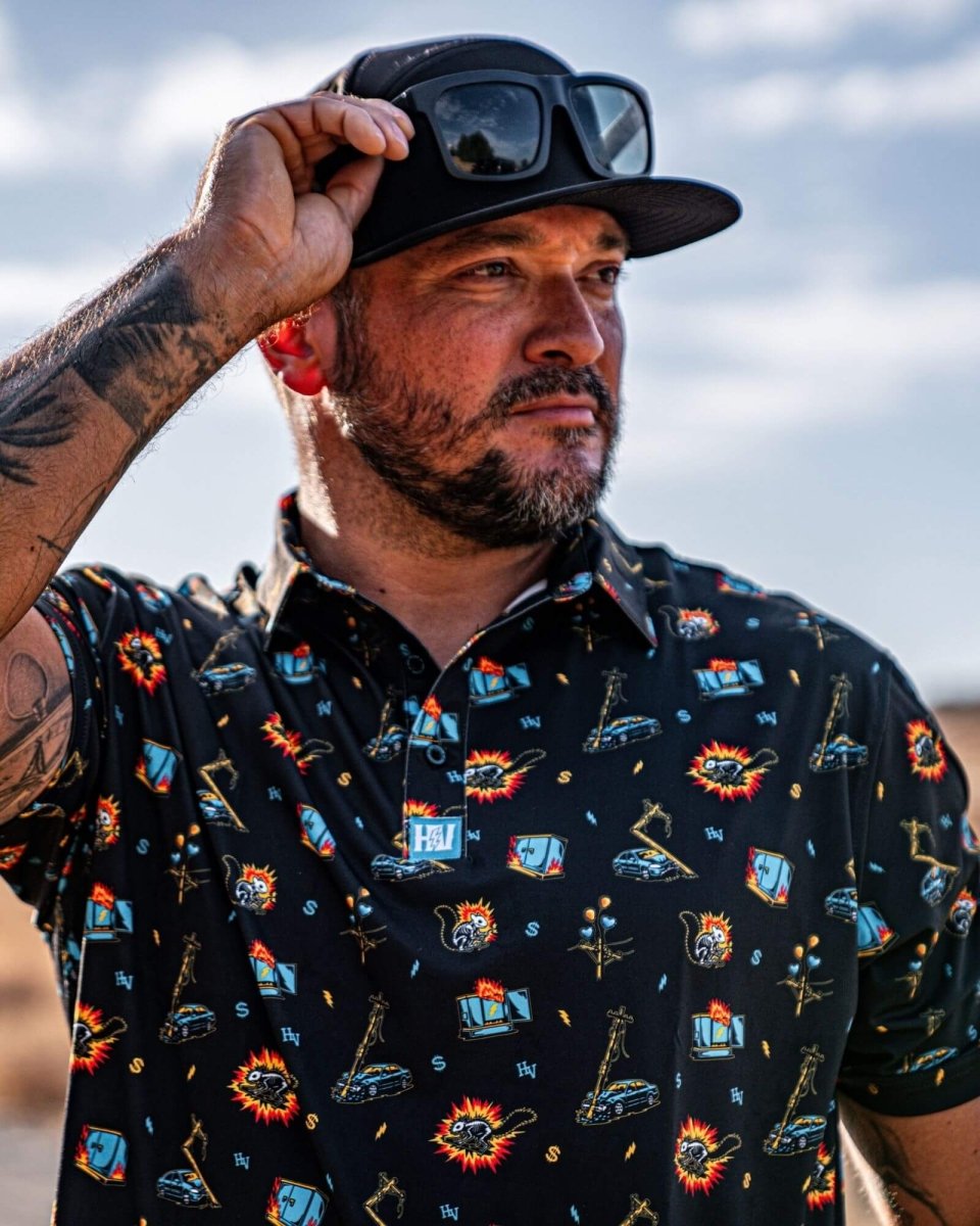 Overtime Polo (Black) - High Voltage Industries