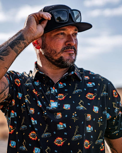 Overtime Polo (Black) - High Voltage Industries