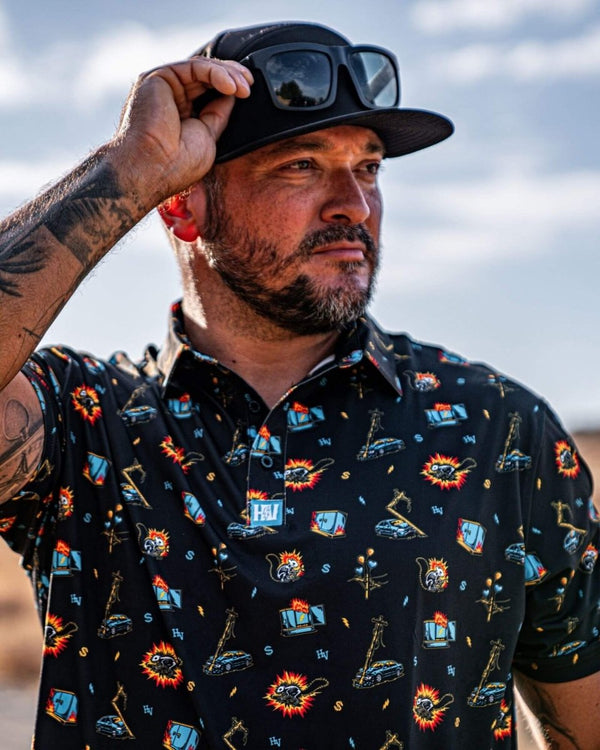Overtime Polo (Black) - High Voltage Industries