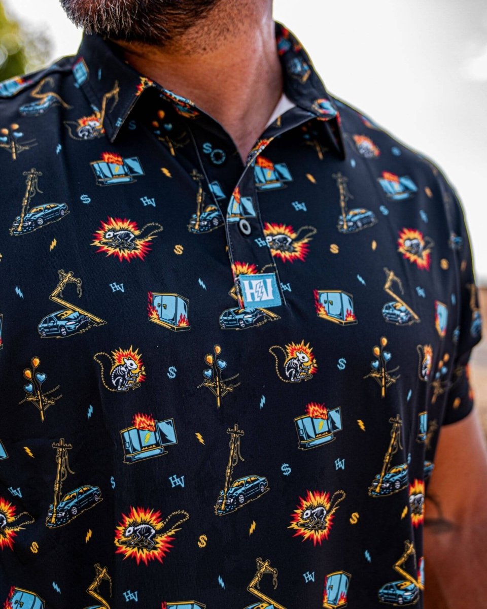 Overtime Polo (Black) - High Voltage Industries