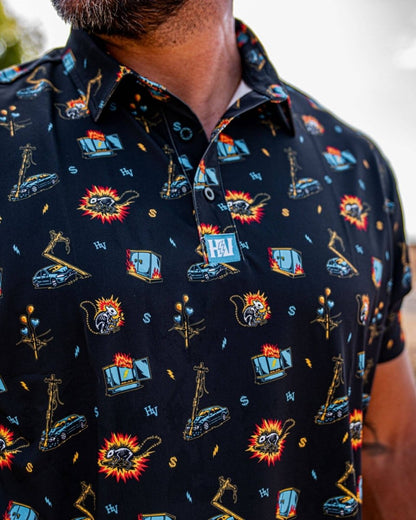 Overtime Polo (Black) - High Voltage Industries