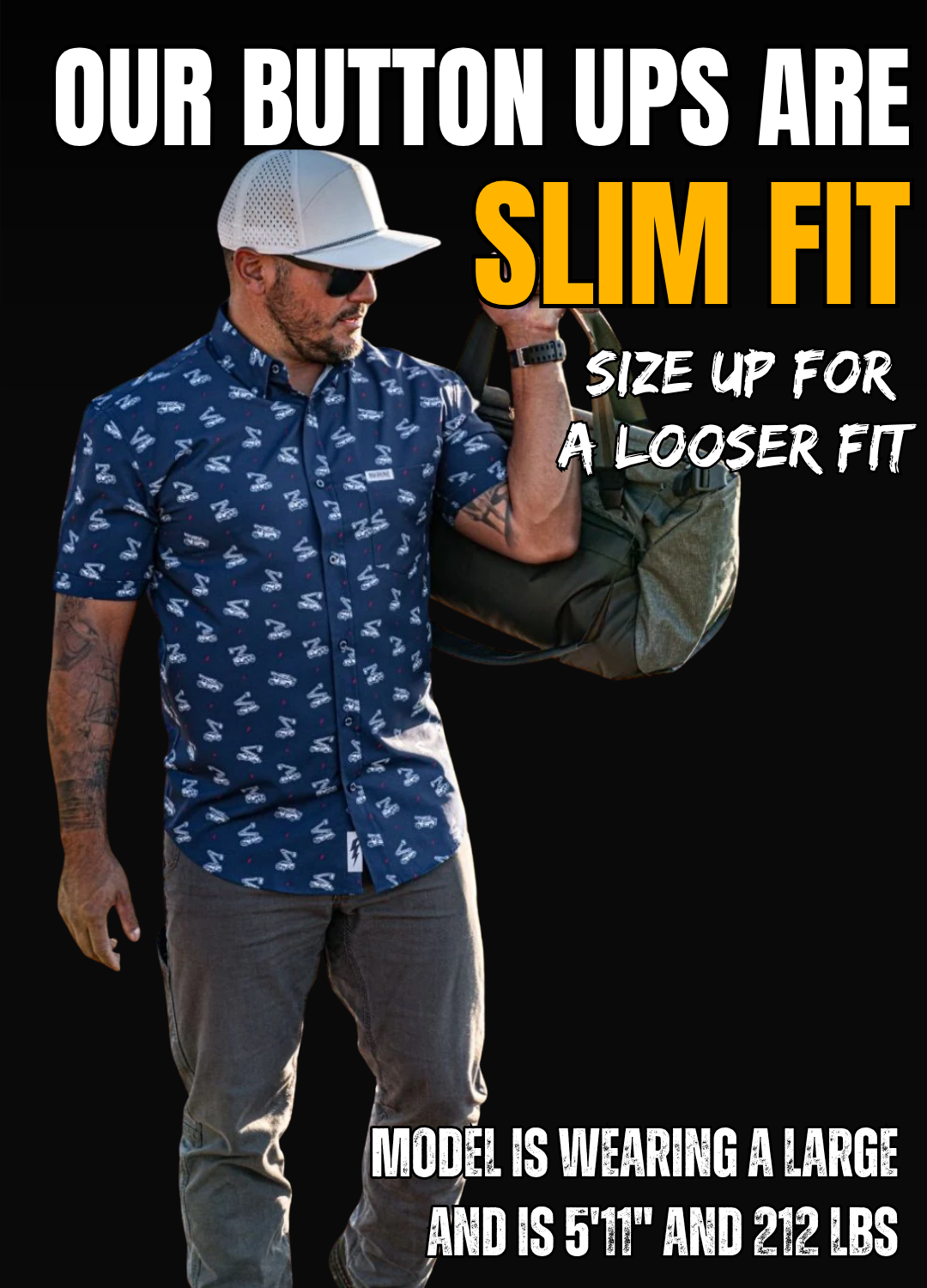 Bucket Truck Button Up (Blue)