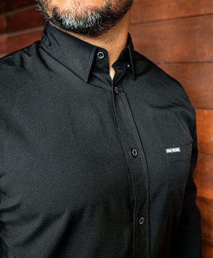The Foreman Longsleeve Button Up (Black) by High Voltage Industries