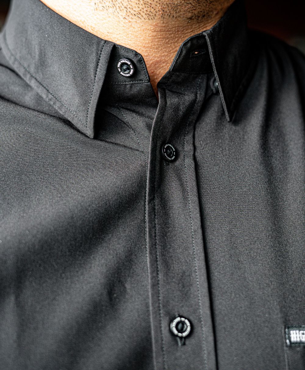 The Foreman Longsleeve Button Up (Black) by High Voltage Industries