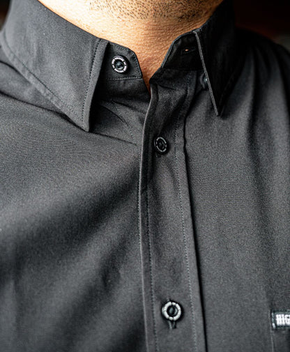 The Foreman Longsleeve Button Up (Black) by High Voltage Industries