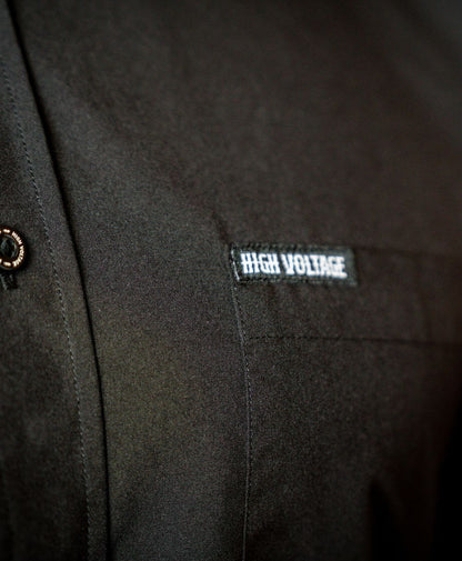 The Foreman Longsleeve Button Up (Black) by High Voltage Industries