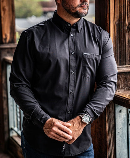 The Foreman Longsleeve Button Up (Black) by High Voltage Industries