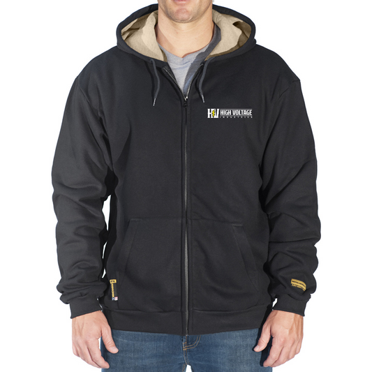 HVI x Benchmark FR - FR Zip-Up Black Hooded Sweatshirt