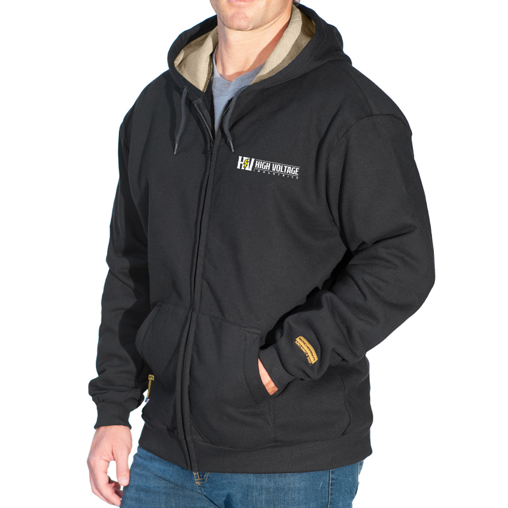 HVI x Benchmark FR - FR Zip-Up Black Hooded Sweatshirt