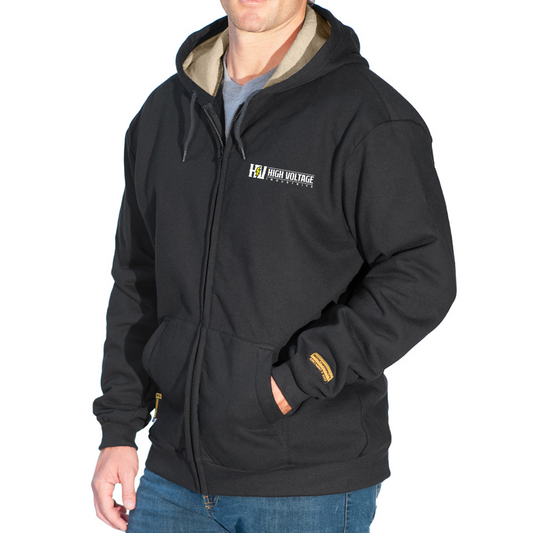 HVI x Benchmark FR - FR Zip-Up Black Hooded Sweatshirt