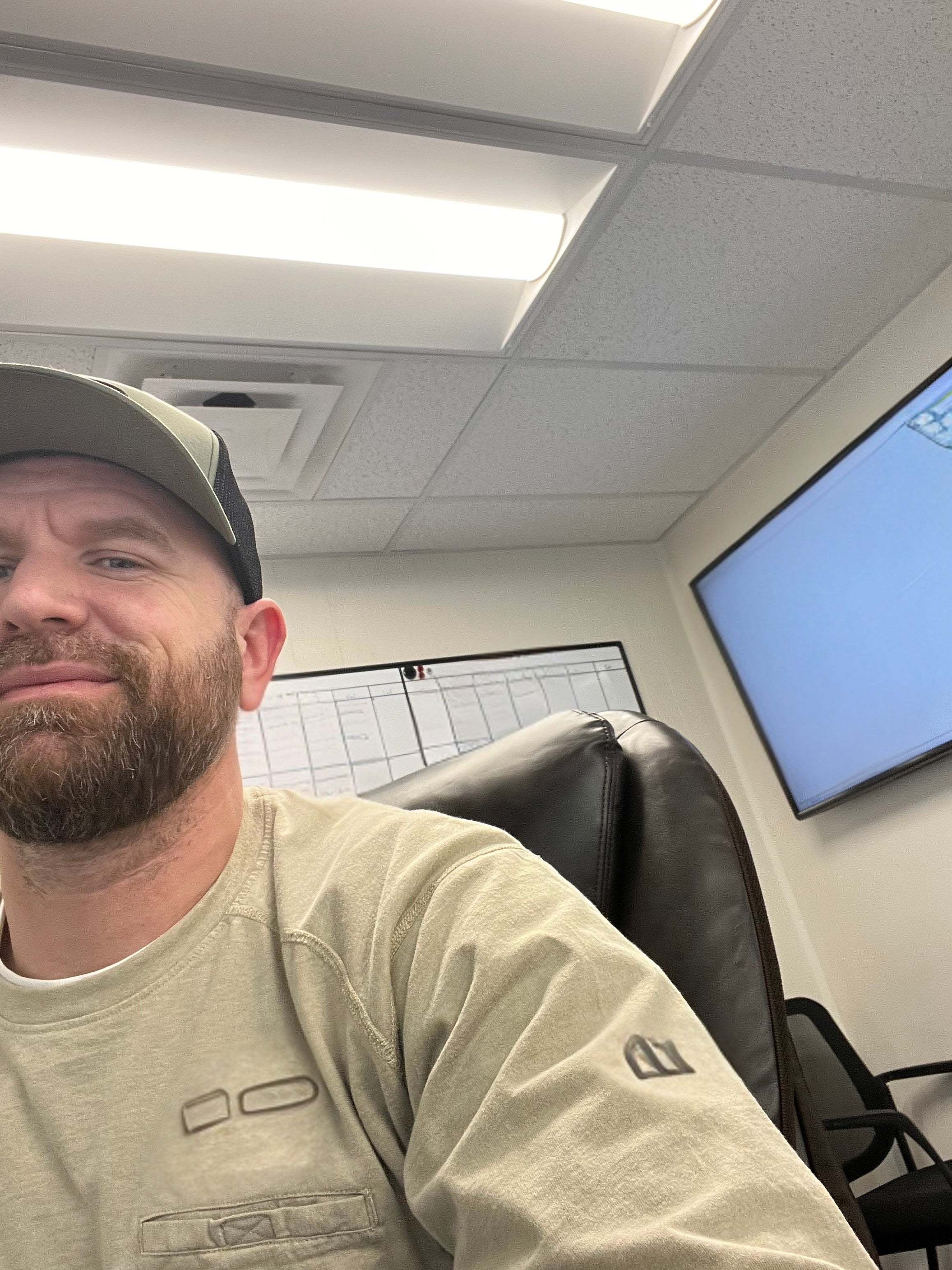 ude Jolma in the office at D’s Electrical, overseeing project schedules and operations.