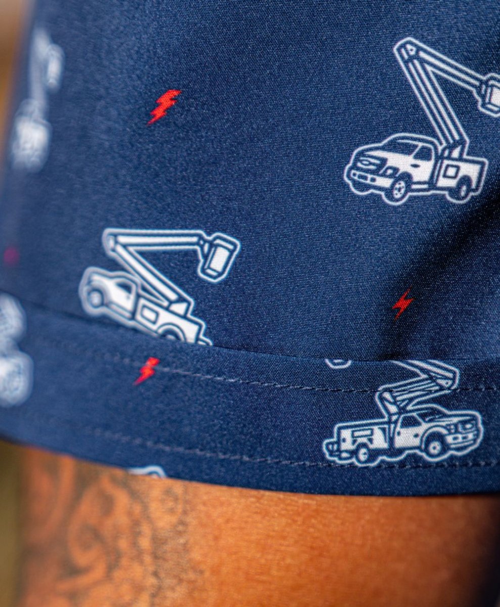 Bucket Truck Button Up (Blue) - High Voltage Industries