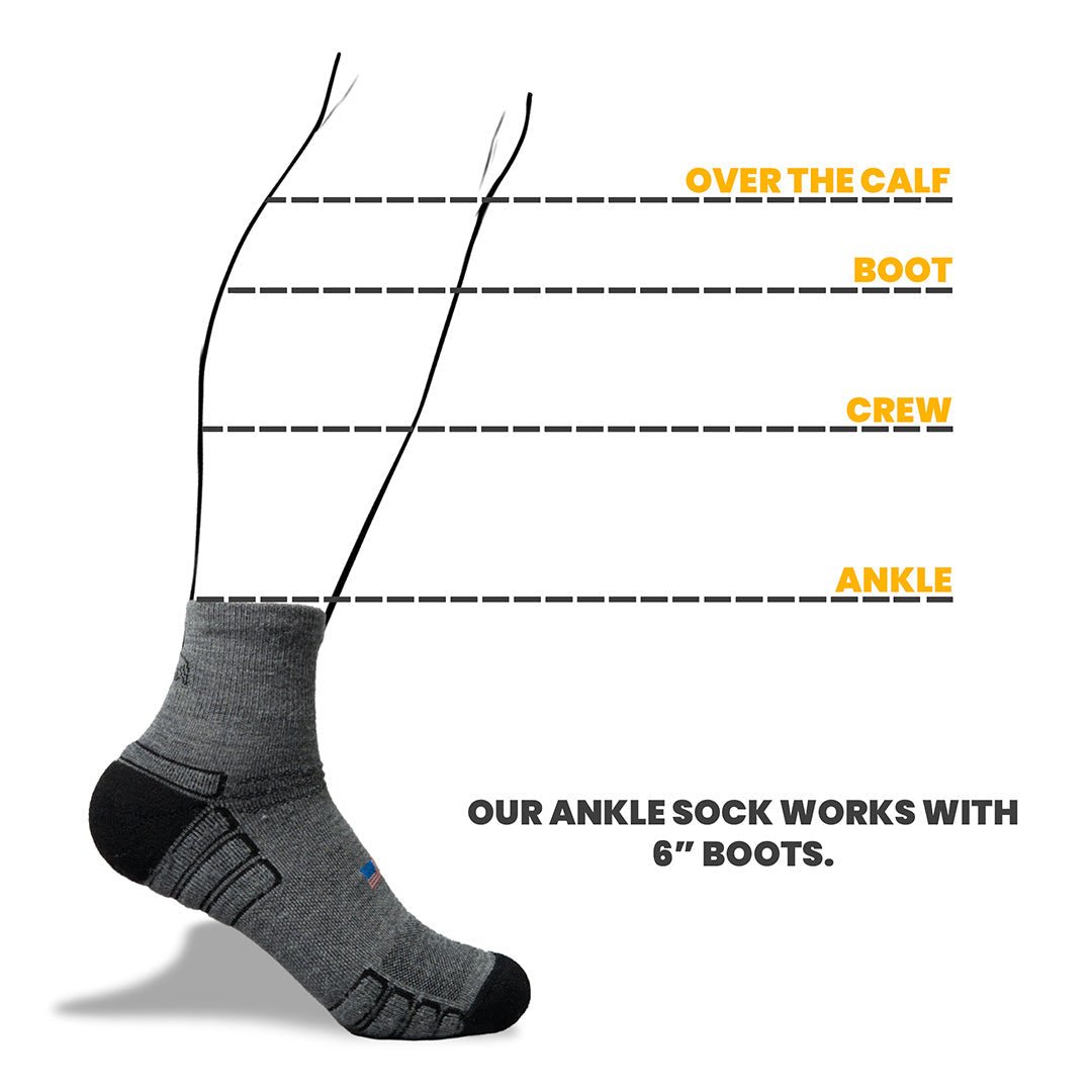 Camel City Mill Ankle Wool Work Sock - High Voltage Industries