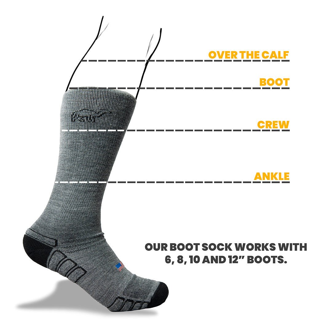 Camel City Mill Boot Wool Work Sock - High Voltage Industries