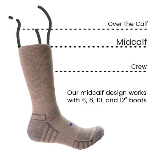 Camel City Mill Boot Wool Work Sock - High Voltage Industries