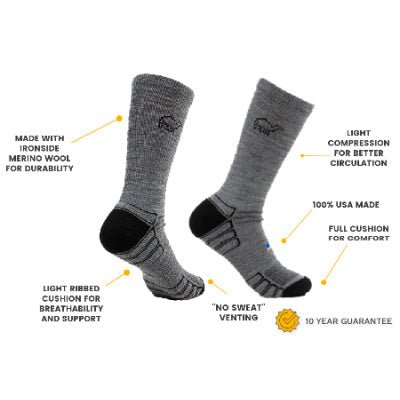 Camel City Mill Crew Wool Work Sock - High Voltage Industries