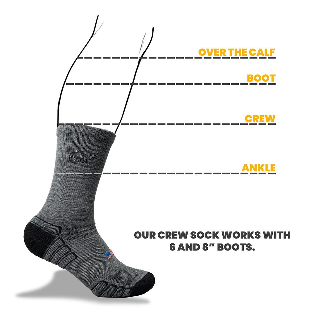 Camel City Mill Crew Wool Work Sock - High Voltage Industries