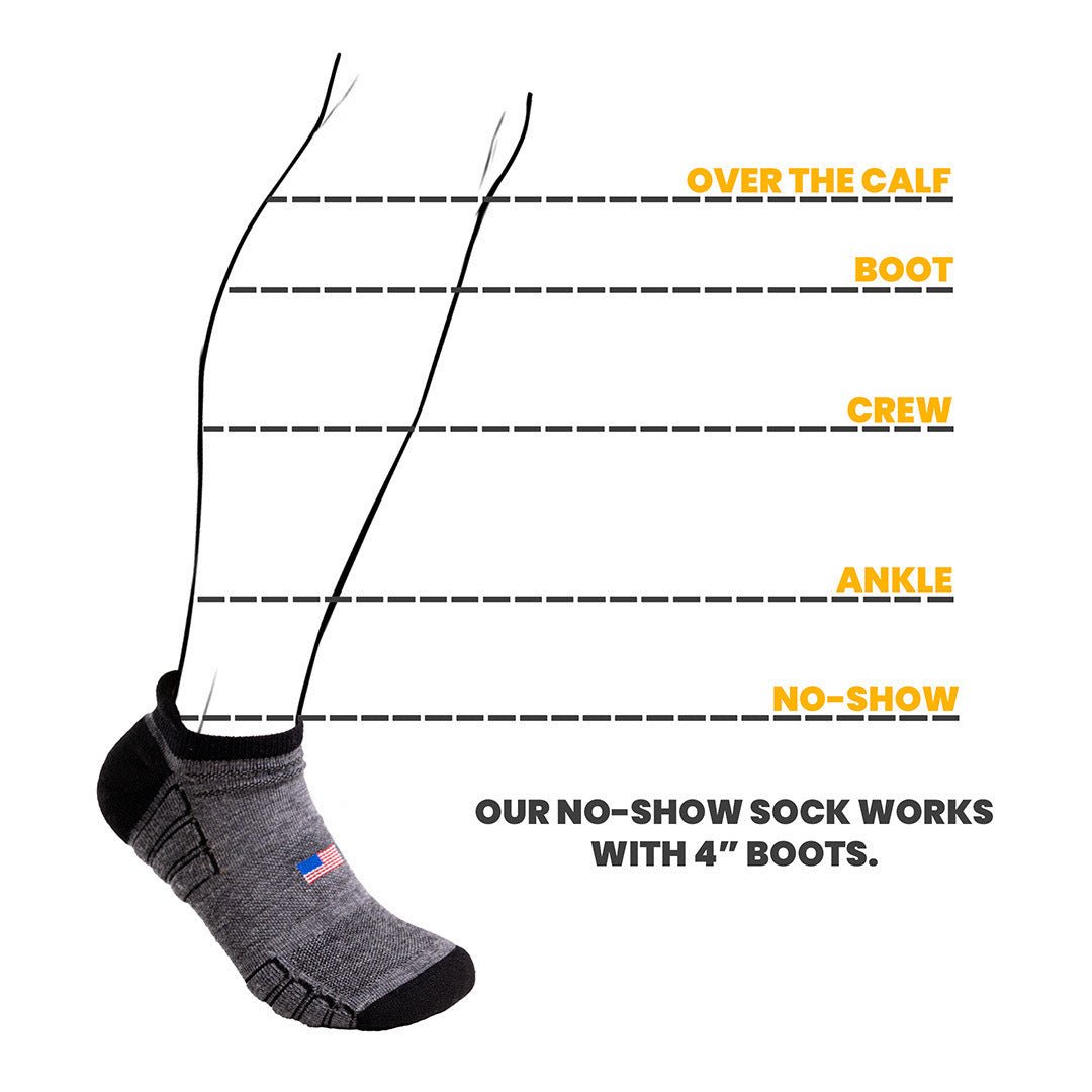 Camel City Mill No-Show Wool Work Sock - High Voltage Industries