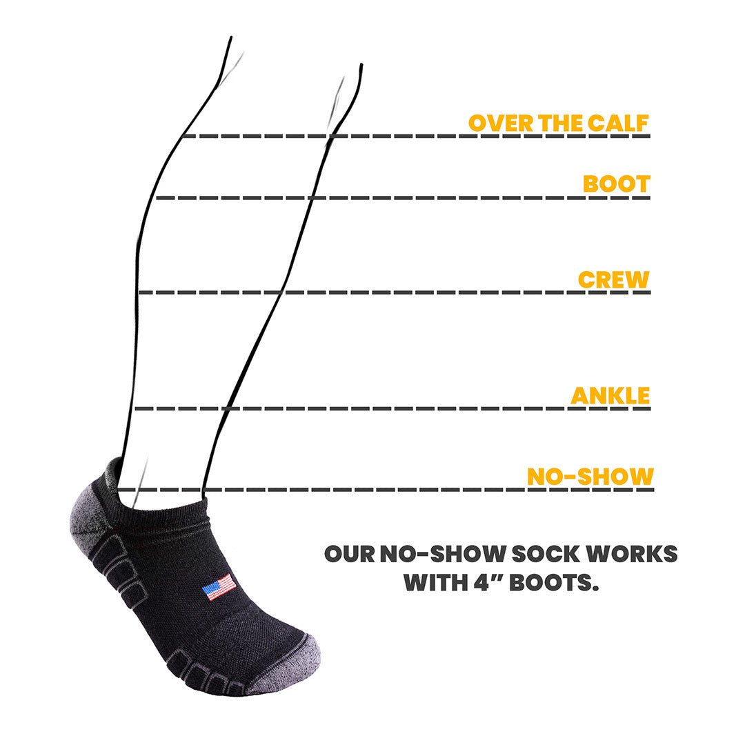 Camel City Mill No-Show Wool Work Sock - High Voltage Industries