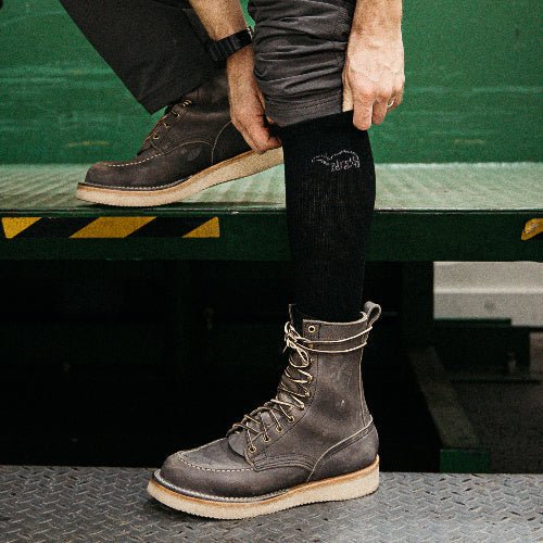 Camel City Mill Over the Calf Wool Work Sock - High Voltage Industries